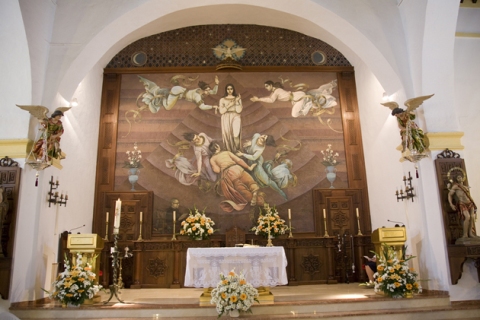 Mural de La Iglesia de Cómpeta realizado por Hernández